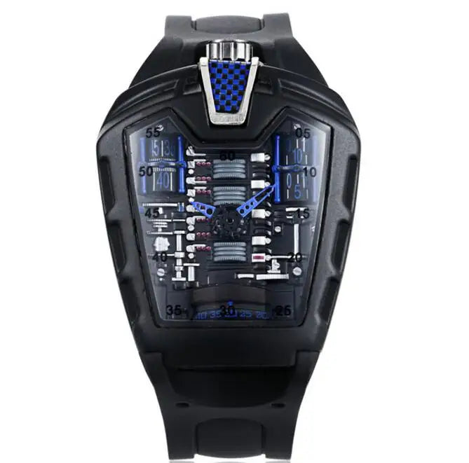 Men's Hollow Watch Ghost Silica Silicone Bracelet Quartz Watch Cool Relogio Men Watch Skeleton Ghost Student Clock