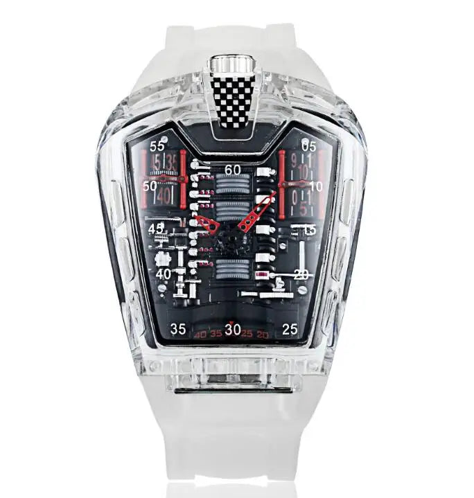 Men's Hollow Watch Ghost Silica Silicone Bracelet Quartz Watch Cool Relogio Men Watch Skeleton Ghost Student Clock