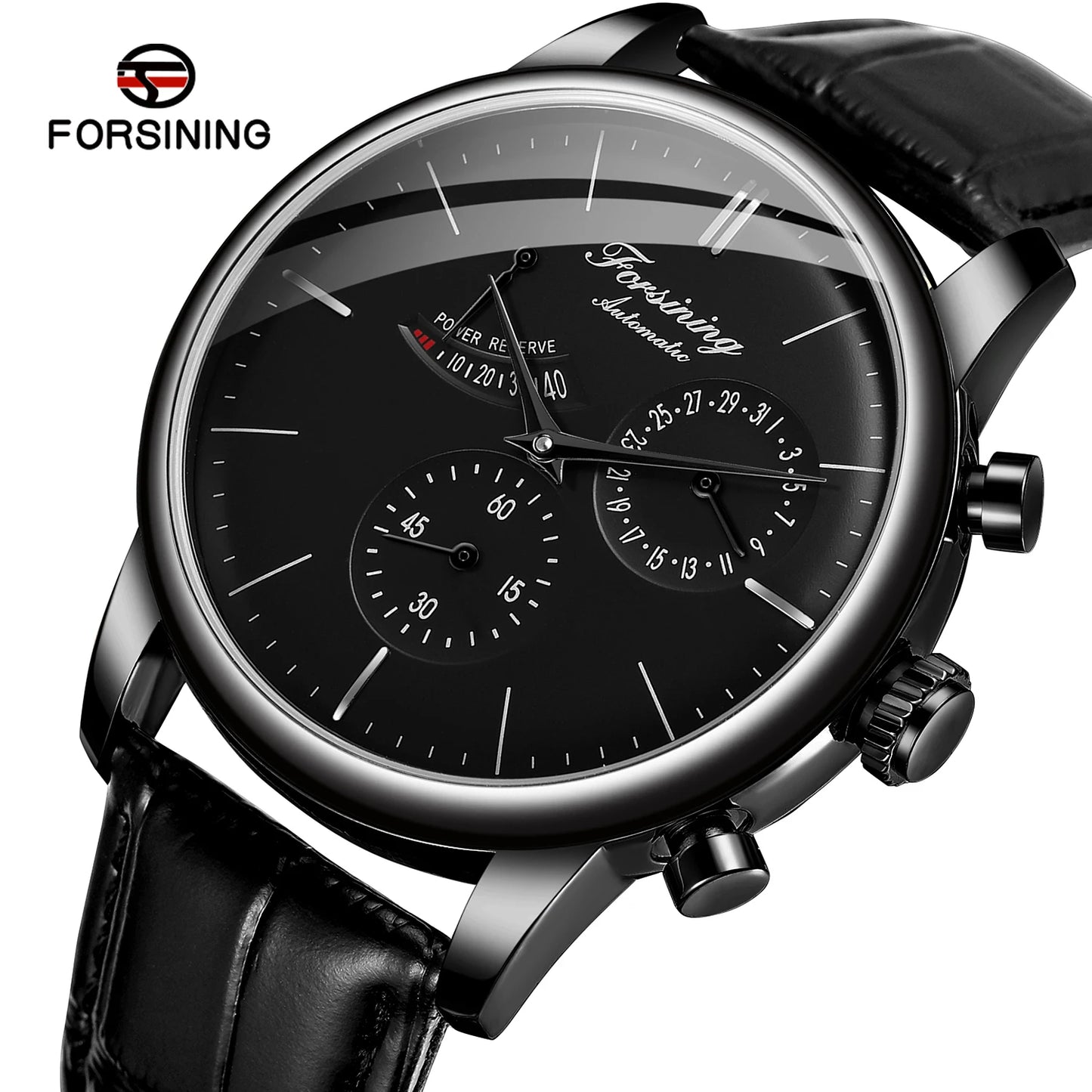 Power Reserve Uhren Forsining New Business Men's Wristwatch Genuine Leather OEM Watch Hot Automatic Water Resistant Luxury Watches
