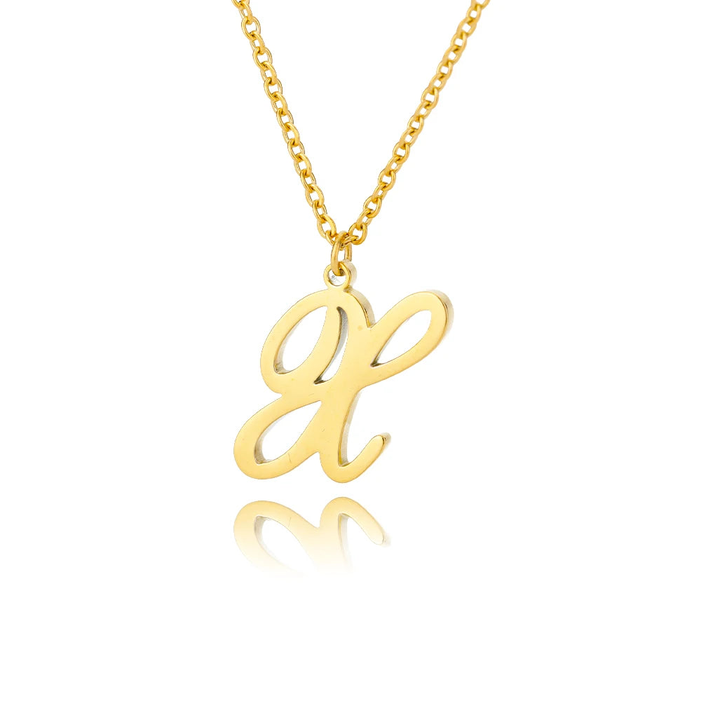 Dainty Initial Letter Necklaces For Women Gold Color Minimalist Stainless Steel Initial Necklace Femme Wedding Jewelry Gift