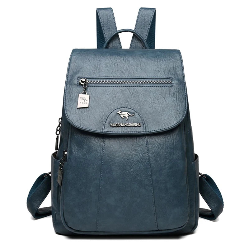 Simple Style Women PU Leather Backpack Women Famous Brand School Backpacks For Girls Daypacks Ladys Backpack Mochila Feminina
