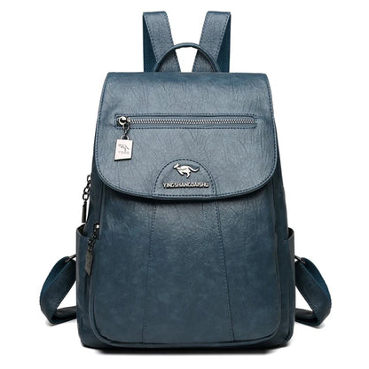 Simple Style Women PU Leather Backpack Women Famous Brand School Backpacks For Girls Daypacks Ladys Backpack Mochila Feminina