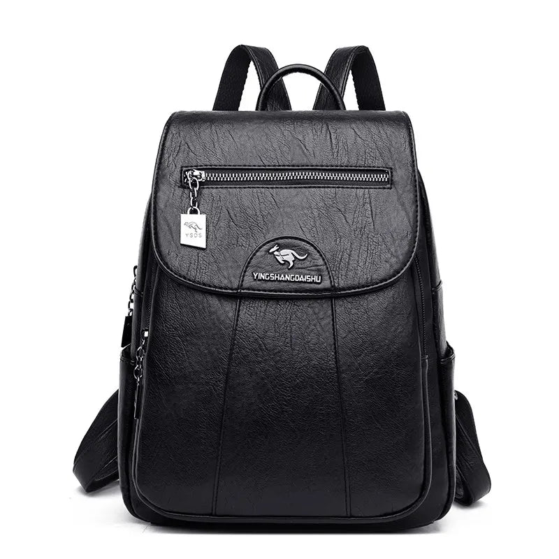 Simple Style Women PU Leather Backpack Women Famous Brand School Backpacks For Girls Daypacks Ladys Backpack Mochila Feminina
