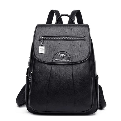 Simple Style Women PU Leather Backpack Women Famous Brand School Backpacks For Girls Daypacks Ladys Backpack Mochila Feminina