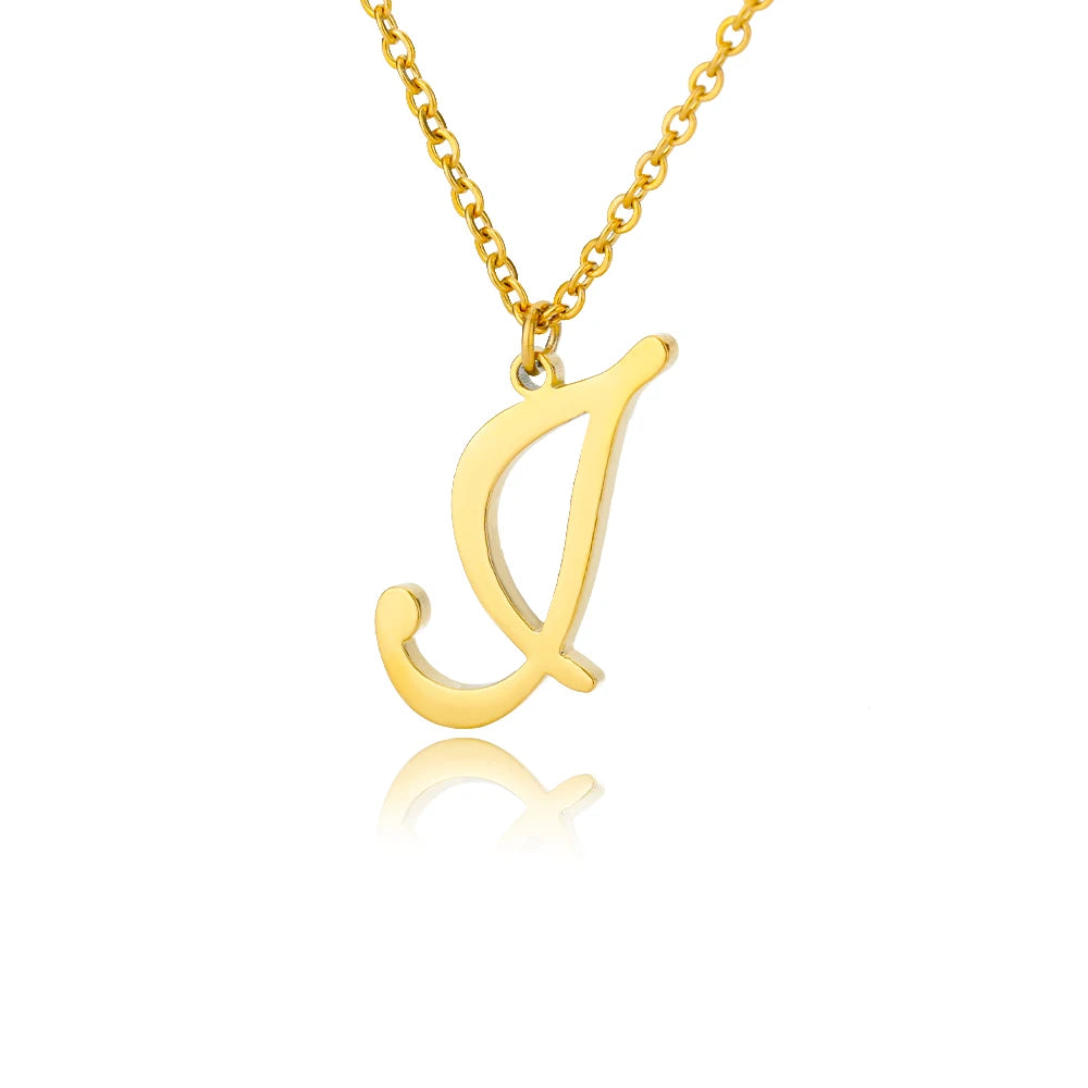 Dainty Initial Letter Necklaces For Women Gold Color Minimalist Stainless Steel Initial Necklace Femme Wedding Jewelry Gift