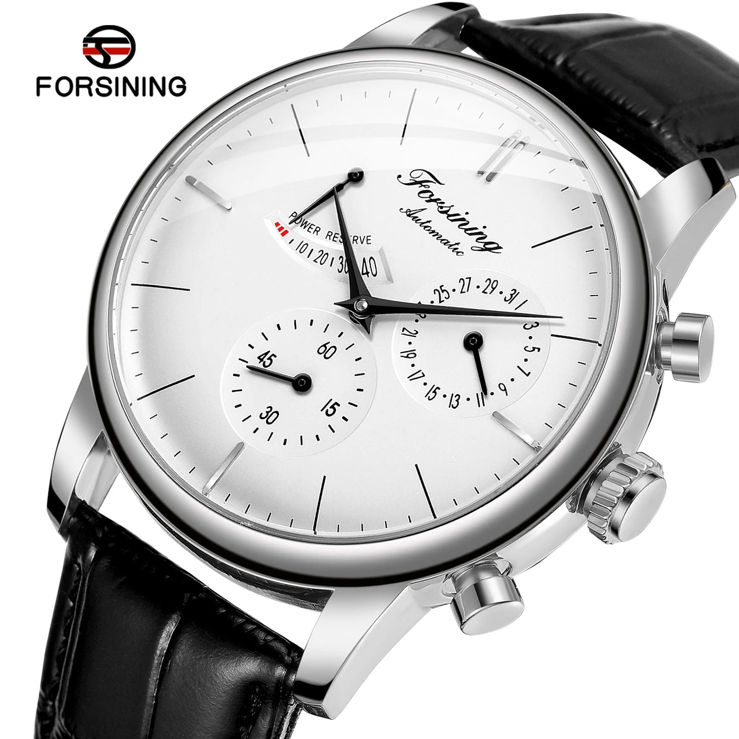 Power Reserve Uhren Forsining New Business Men's Wristwatch Genuine Leather OEM Watch Hot Automatic Water Resistant Luxury Watches