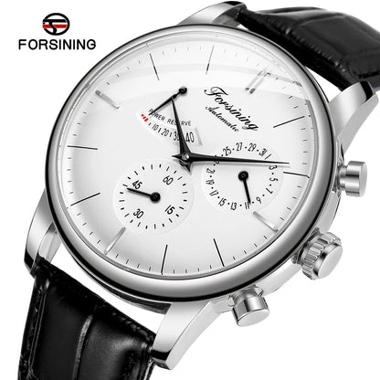 Power Reserve Uhren Forsining New Business Men's Wristwatch Genuine Leather OEM Watch Hot Automatic Water Resistant Luxury Watches