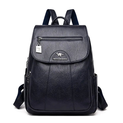 Simple Style Women PU Leather Backpack Women Famous Brand School Backpacks For Girls Daypacks Ladys Backpack Mochila Feminina