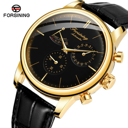 Power Reserve Uhren Forsining New Business Men's Wristwatch Genuine Leather OEM Watch Hot Automatic Water Resistant Luxury Watches