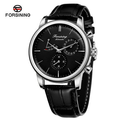 Power Reserve Uhren Forsining New Business Men's Wristwatch Genuine Leather OEM Watch Hot Automatic Water Resistant Luxury Watches