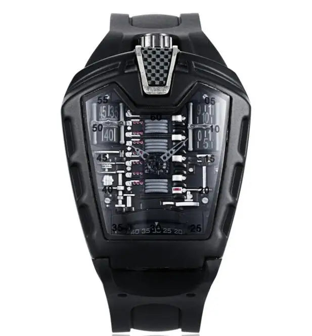 Men's Hollow Watch Ghost Silica Silicone Bracelet Quartz Watch Cool Relogio Men Watch Skeleton Ghost Student Clock