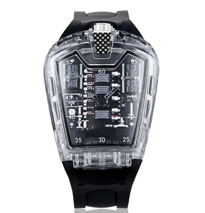 Men's Hollow Watch Ghost Silica Silicone Bracelet Quartz Watch Cool Relogio Men Watch Skeleton Ghost Student Clock
