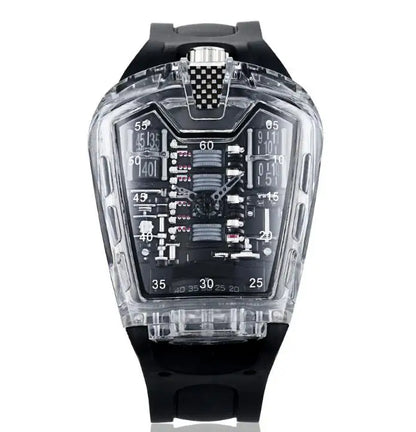 Men's Hollow Watch Ghost Silica Silicone Bracelet Quartz Watch Cool Relogio Men Watch Skeleton Ghost Student Clock