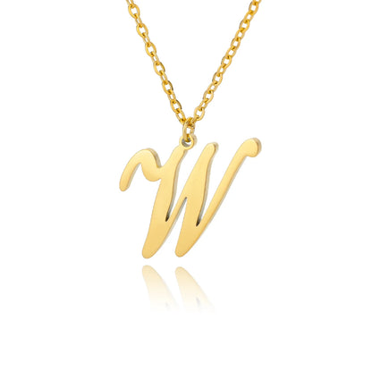 Dainty Initial Letter Necklaces For Women Gold Color Minimalist Stainless Steel Initial Necklace Femme Wedding Jewelry Gift