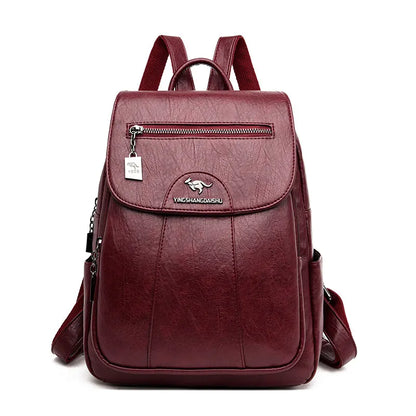 Simple Style Women PU Leather Backpack Women Famous Brand School Backpacks For Girls Daypacks Ladys Backpack Mochila Feminina