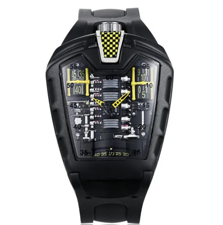 Men's Hollow Watch Ghost Silica Silicone Bracelet Quartz Watch Cool Relogio Men Watch Skeleton Ghost Student Clock