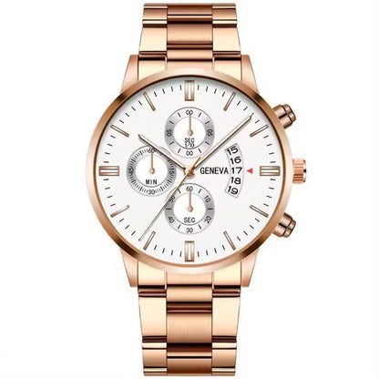 Business Men's Watch Luxury Dial Men's Leisure Quartz Watch Fashion Wristwatch
