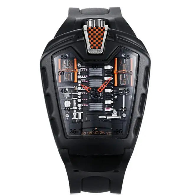 Men's Hollow Watch Ghost Silica Silicone Bracelet Quartz Watch Cool Relogio Men Watch Skeleton Ghost Student Clock