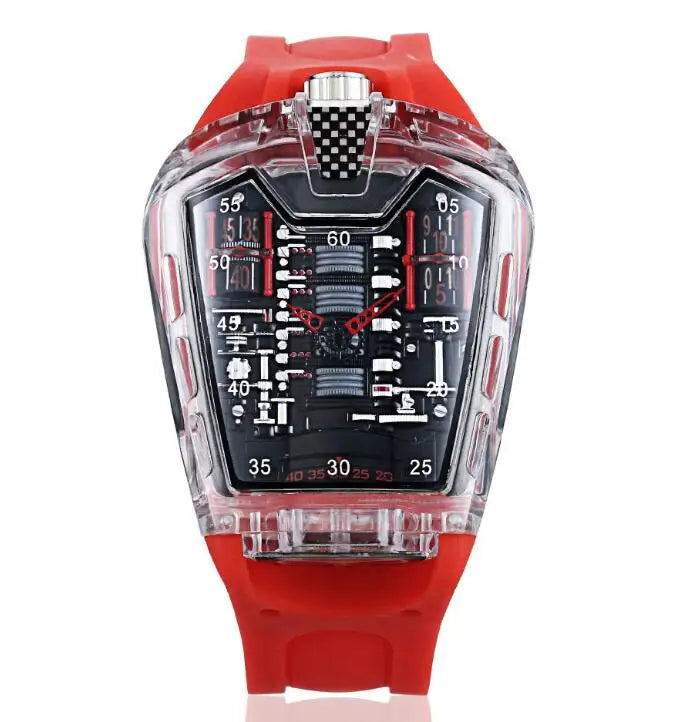Men's Hollow Watch Ghost Silica Silicone Bracelet Quartz Watch Cool Relogio Men Watch Skeleton Ghost Student Clock