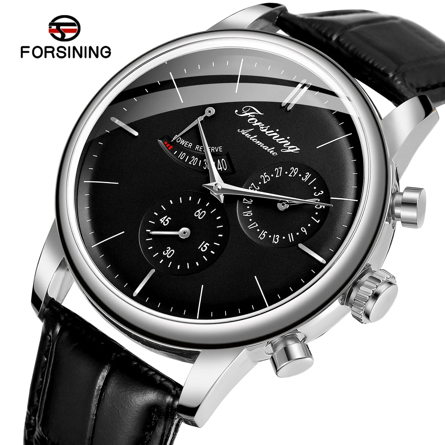 Power Reserve Uhren Forsining New Business Men's Wristwatch Genuine Leather OEM Watch Hot Automatic Water Resistant Luxury Watches