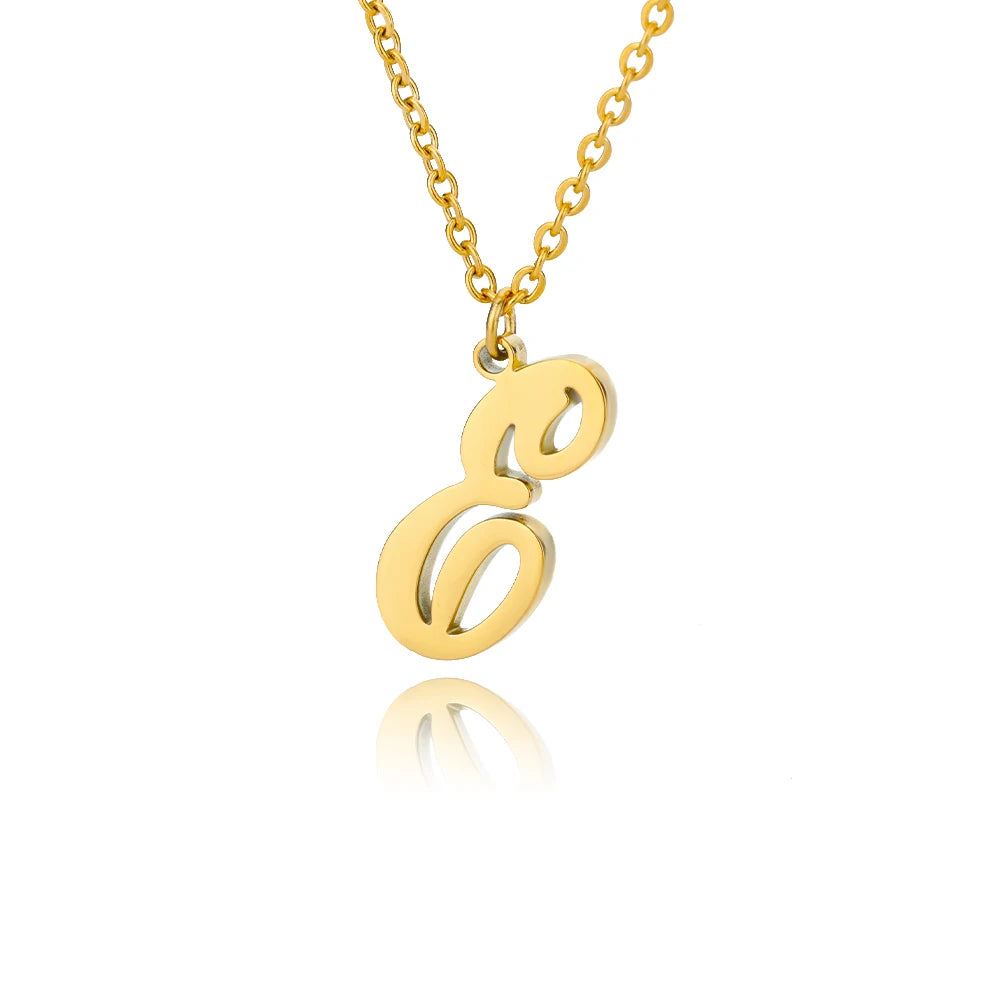 Dainty Initial Letter Necklaces For Women Gold Color Minimalist Stainless Steel Initial Necklace Femme Wedding Jewelry Gift