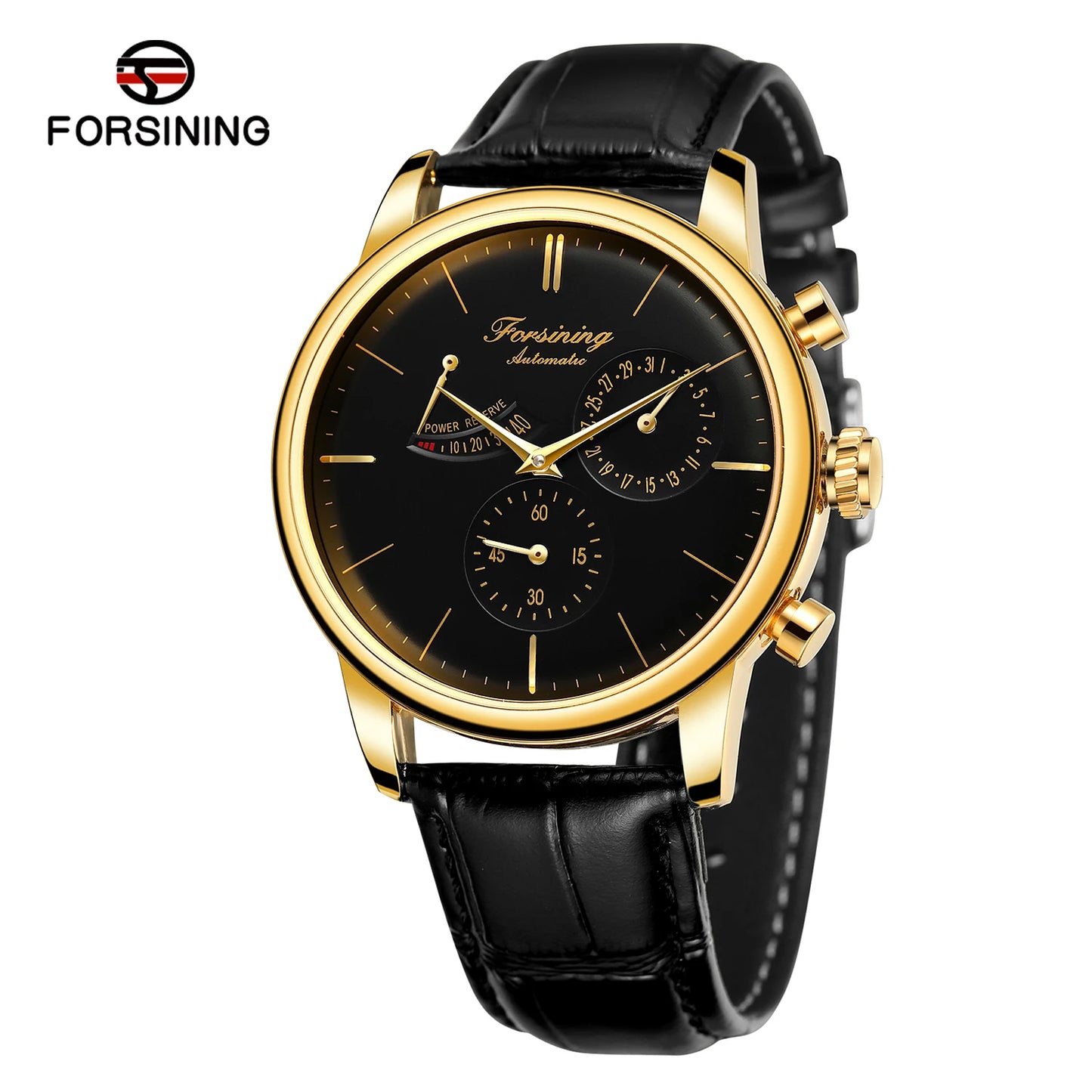 Power Reserve Uhren Forsining New Business Men's Wristwatch Genuine Leather OEM Watch Hot Automatic Water Resistant Luxury Watches