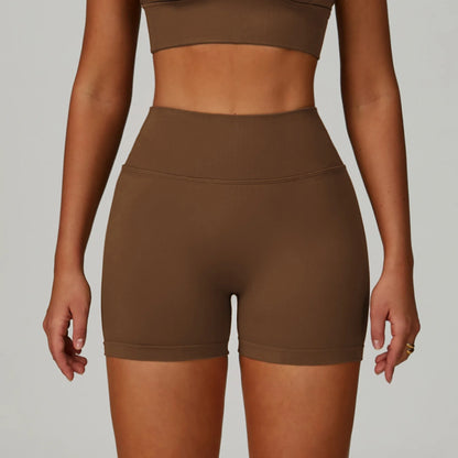 New Arrivals Seamless V-shape Yoga Shorts Shapewear Butt Lifting Fitness Biker Gym Wear Nude Feel High Stretch Women's Shorts