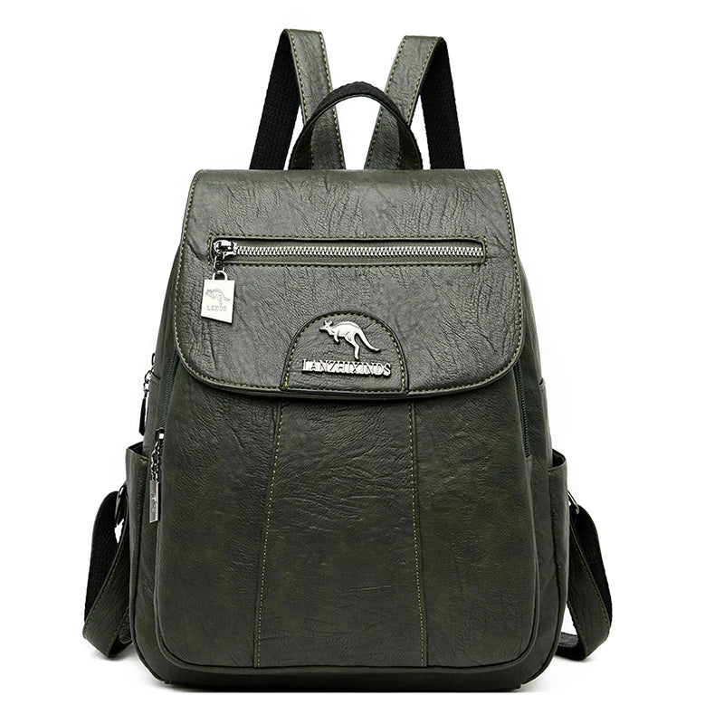 Simple Style Women PU Leather Backpack Women Famous Brand School Backpacks For Girls Daypacks Ladys Backpack Mochila Feminina
