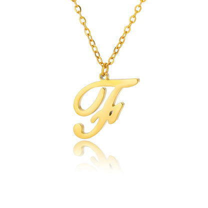 Dainty Initial Letter Necklaces For Women Gold Color Minimalist Stainless Steel Initial Necklace Femme Wedding Jewelry Gift