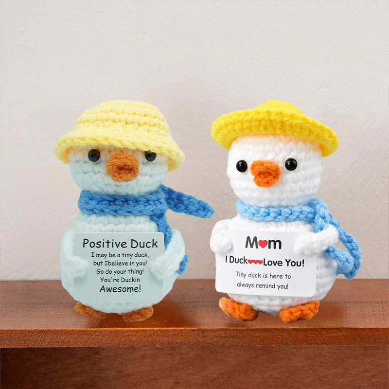 Cute Mini Positive Crochet Bee Hand-woven Animal Doll Thank You Gift for Birthday Teachers Graduation Car Interior Accessories