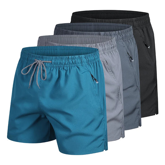 2025 New Summer Men's Beach Shorts Beach New Models Solid Color Fashion Leisure Comfortable Elastic Waist Double Pockets Cool