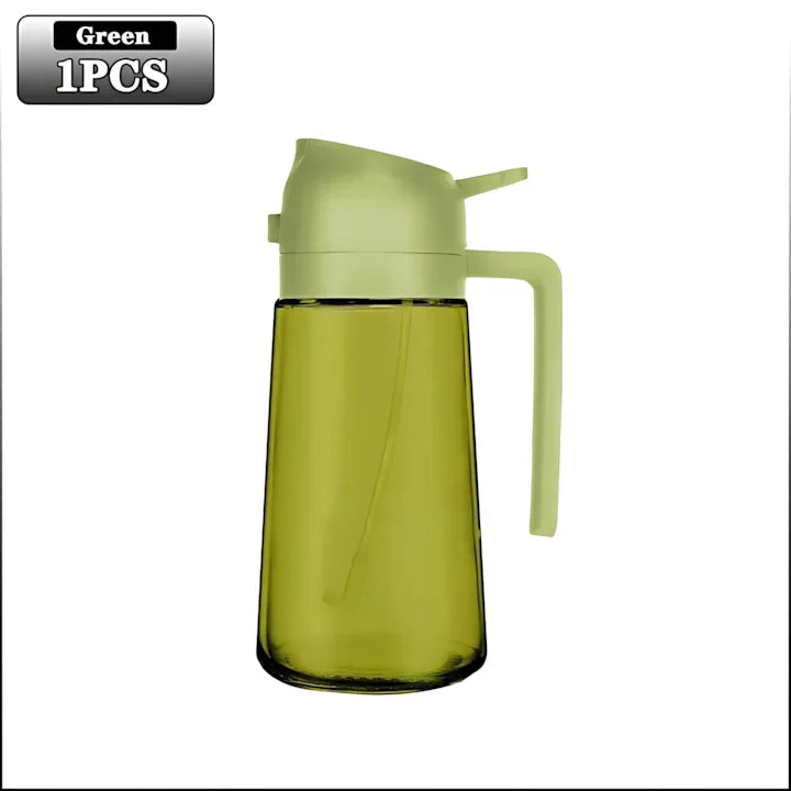 2-in-1 Dark Glass Oil Sprayer Olive Oil Dispenser Black Lightproof Oil Sprayer for Cooking Salads and Barbecues Barbecue Tools