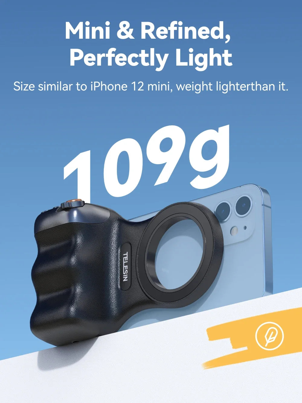 TELESIN Phone Camera Shoot Hand Grip Magnetic Smart Phone Holder Shooting Aid Remote Control Handle For Iphone Android Phone