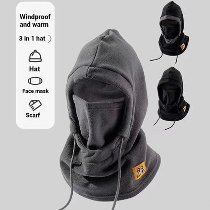 Warm Winter Hat with Mask and Neck Warmer 3-in-1 Windproof Balaclava for Men and Women Masked Hat for Cycling in Cold Weather