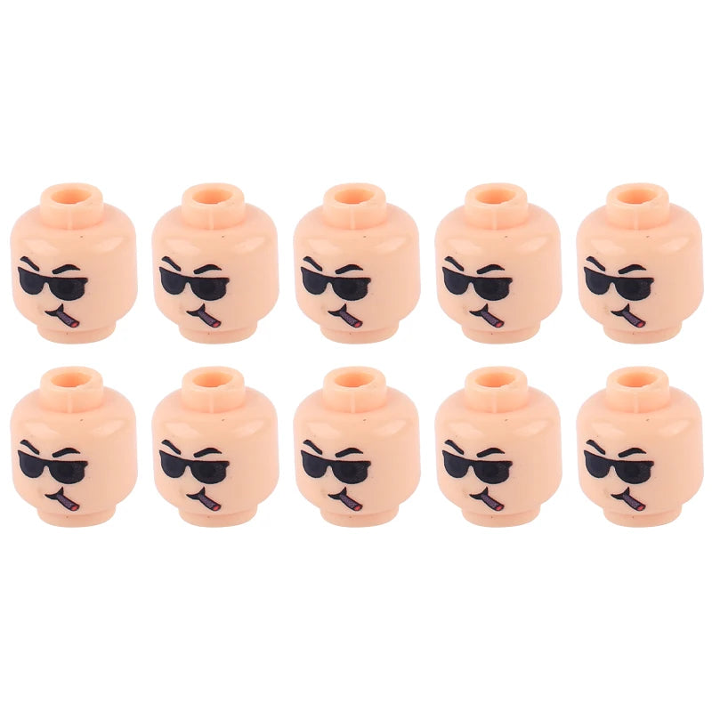WW2 Military Army Soldier Figures Face Heads Building Blocks City Halloween Accessory Modern SWAT Minifigs Skull Parts Brick Toy
