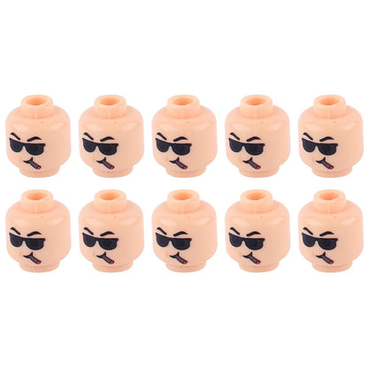 WW2 Military Army Soldier Figures Face Heads Building Blocks City Halloween Accessory Modern SWAT Minifigs Skull Parts Brick Toy