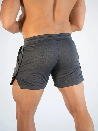 Mens Gym Training Shorts Men Sports Casual Clothing Fitness Workout Running Grid quick-drying compression Shorts Athletics
