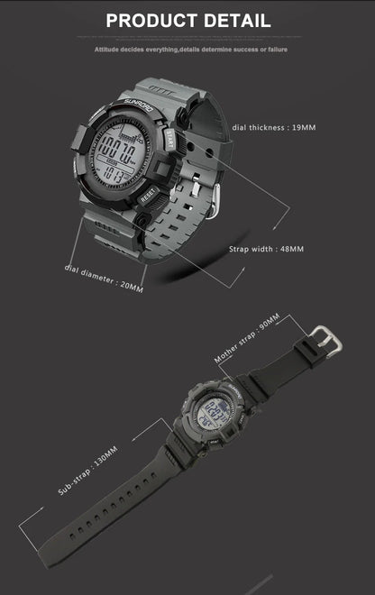 SUNROAD New 715A Sports Watch Altimeter Men's Digital Watches For Men Fishing Clock 3ATM Waterproof Present Reloj Hombre