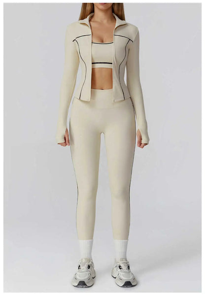 Yoga Set 2/3PCS Sports Outfits Women Clothes Fitness Tracksuit Gym Legging Workout Long Sleeved Female Bra Yoga Suit Sportswear