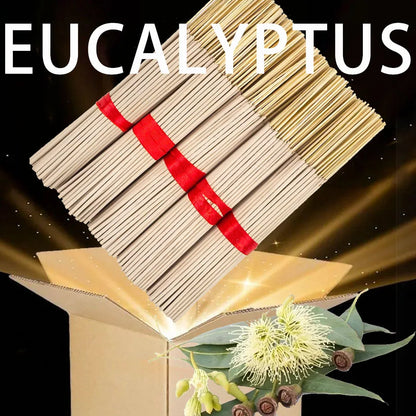 High-quality natural bamboo and eucalyptus incense sticks - Long-lasting fresh mint fragrance, home yoga meditation, holiday decoration (Christmas, Halloween, Thanksgiving) - Air purification and relaxation aroma.