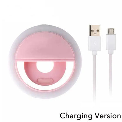 USB Charging LED Selfie Ring Light Lens for Mobile Phones, LED Selfie Ring Lamp for iPhone, Samsung, Xiaomi, Huawei Phone Selfie Light