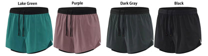 Men Running Shorts Gym Marathon Track Sports Shorts 2 In 1 Quick Dry Workout Training Gym Fitness Short Pants Summer Men Shorts