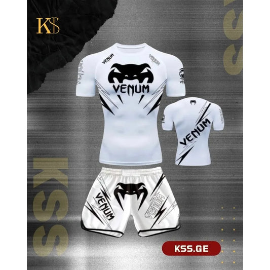 UFC Boxing Muay Thai Short Sleeved Shorts Set MMA Men's and Women's Outdoor Sports Casual Fashion Trend for Adults and Children