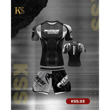 UFC Boxing Muay Thai Short Sleeved Shorts Set MMA Men's and Women's Outdoor Sports Casual Fashion Trend for Adults and Children
