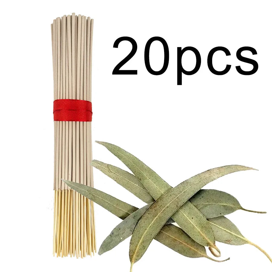 High-quality natural bamboo and eucalyptus incense sticks - Long-lasting fresh mint fragrance, home yoga meditation, holiday decoration (Christmas, Halloween, Thanksgiving) - Air purification and relaxation aroma.