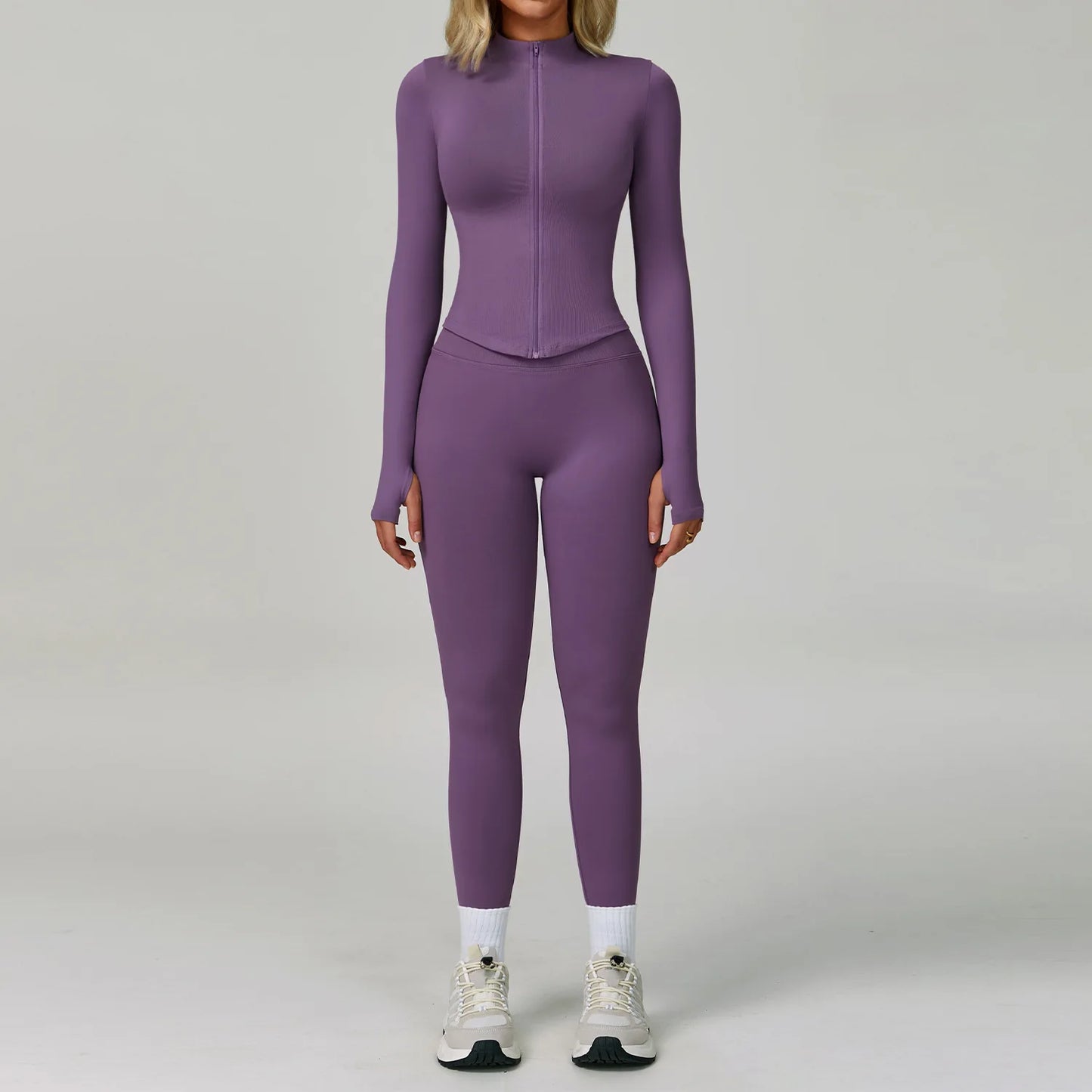 2/3PCS Yoga Suit Sports Set Women Tracksuit Gym Set Seamless Running Workout Set Push Up Long Sleeve Sports Jacket Yoga Clothing