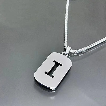 Stainless steel Men Women Pendant Necklace Hollow 26 Mother Without Plating Design  Style Hip Hop Chain for Daily Wear and Gift