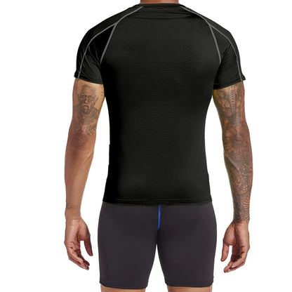 Summer Men Running T Shirt Sportswear Male Elastic T-shirt Gym Fitness Tops Tee Athletic Tights Sport Compression T Shirt Men