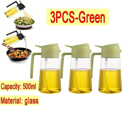 Dual Purpose Glass Oil Bottle Kitchen Spray Oil Sprayer Bottle Kitchen Oils Spray Can Leakproof Oil Spray Bottle Household