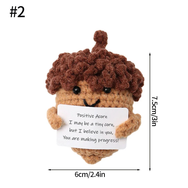 Cute Mini Positive Crochet Bee Hand-woven Animal Doll Thank You Gift for Birthday Teachers Graduation Car Interior Accessories